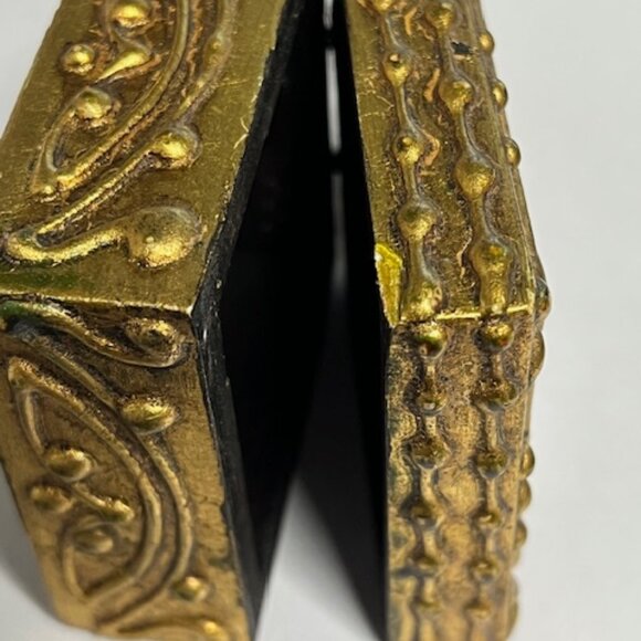 VTG Italian Florentine Mini Wooden Trinket Box Madonna & Child Hinged 2.5" - Picture 16 of 16